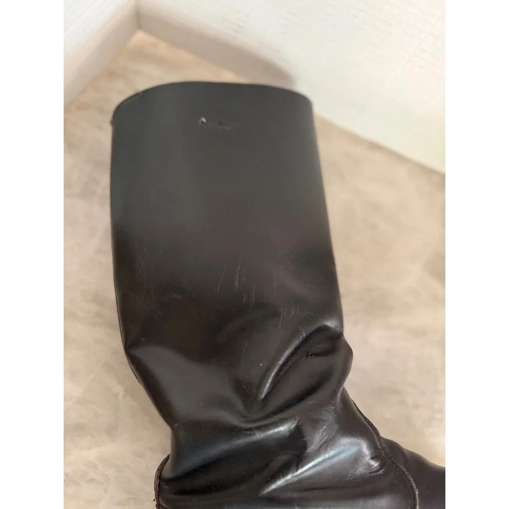 NVA East Germany Combat Boots Men Size 11 US Black Leather Military Tall